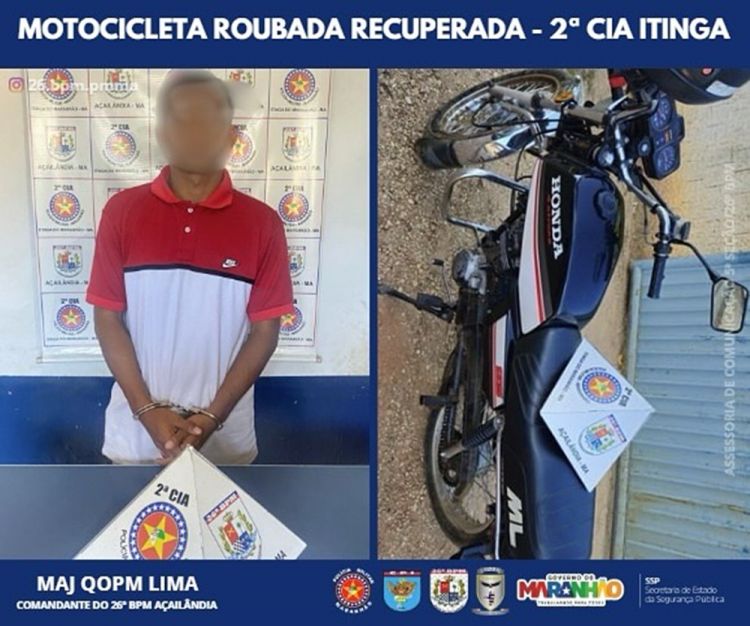 AÇAILÂNDIA – POLÍCIA MILITAR RECUPERA DUAS MOTOCICLETAS